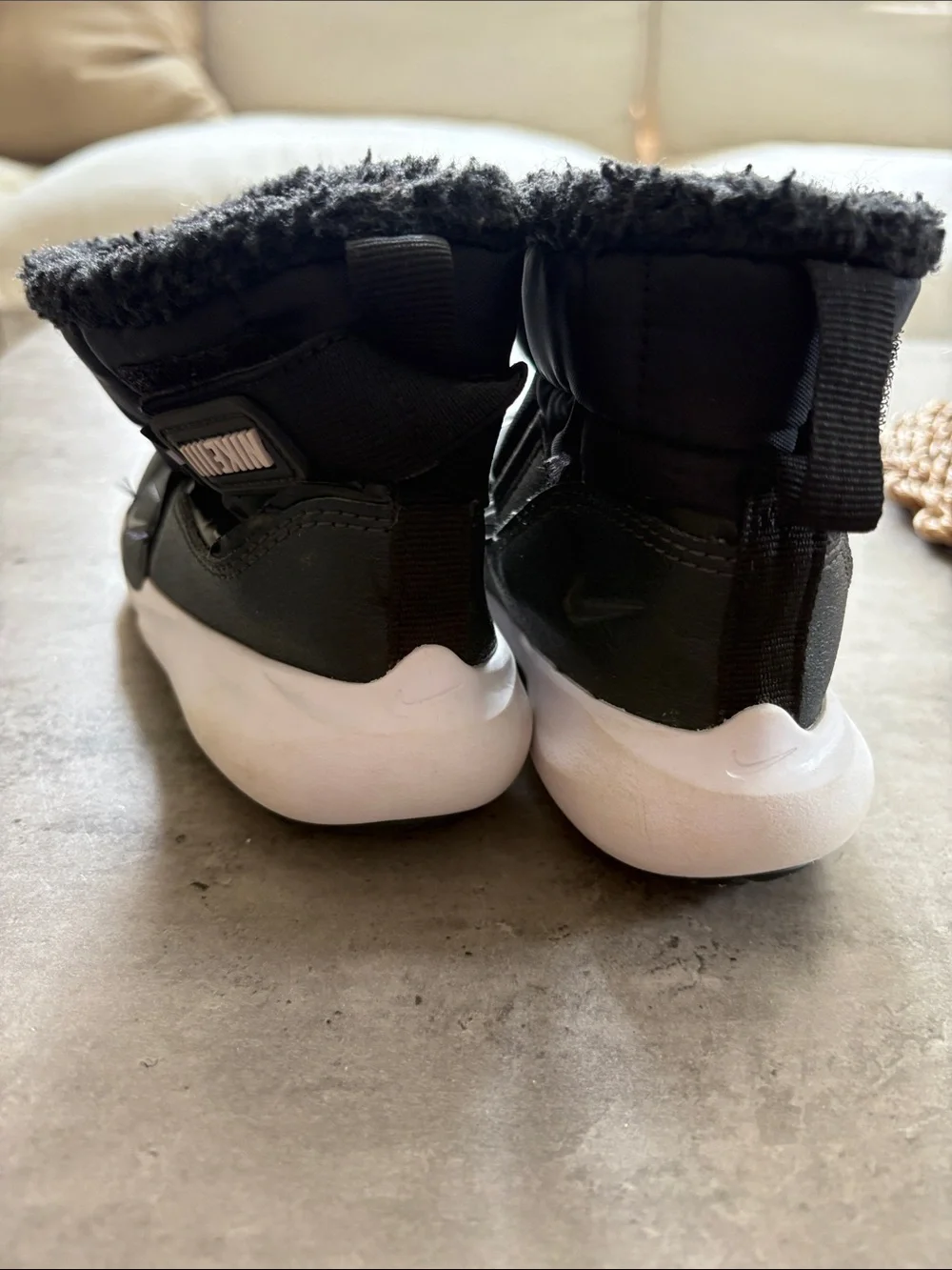 Nike Kids Black and White Cozy Winter Boots